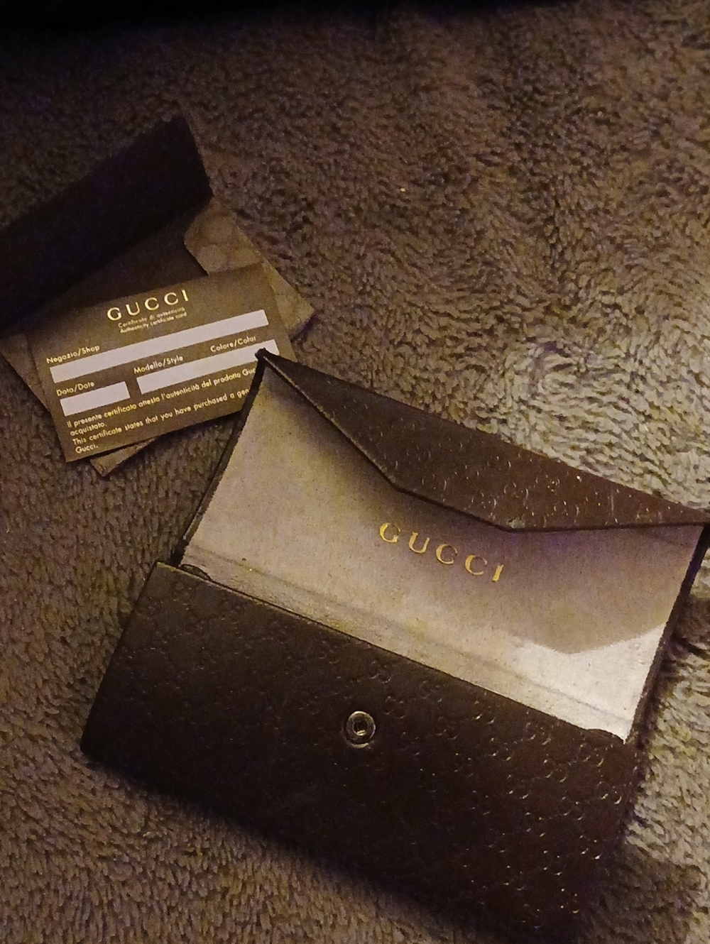 Gucci Brown Embossed GG Leather Men's Wallet with Envelope Sleeve
